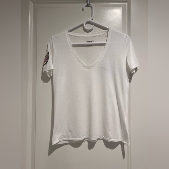 🔹Zadig & Voltaire Chevron Embroidery T-Shirt, XS - Picture 1 of 7